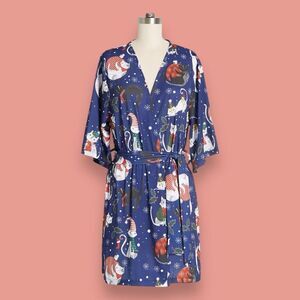 NWT Modcloth Feline Christmassy Robe Cats Christmas Happy Holiday Womens S/M